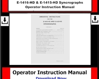 Fits Allen - E-1416-HD & E-1415-HD Syncrographs Operator Instruction Manual