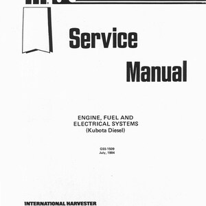 Passend für Kubota - D600B 3 Zylinder Dieselmotor Service Handbuch GSS-1509