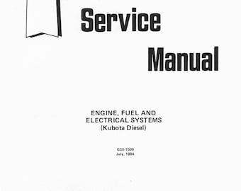 Fits Kubota - D600B 3 Cylinder Diesel Engine Service Manual GSS-1509