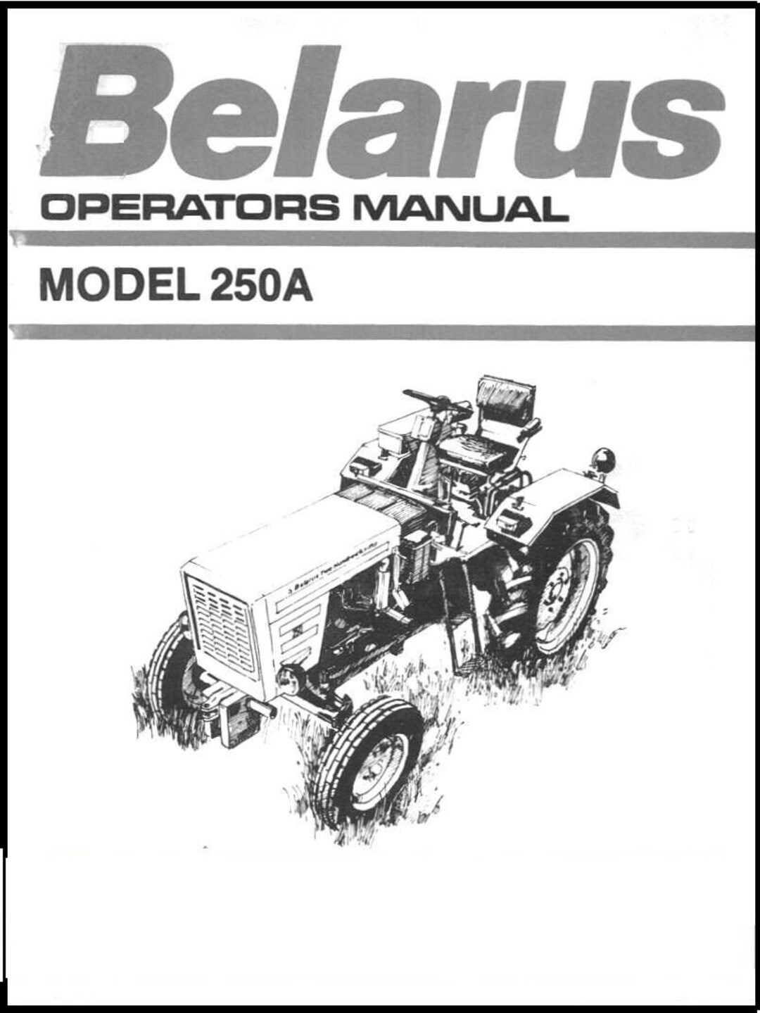Belarus Tractor 250, 255, 250AS Parts Manual & 250A Operator Manual Etsy