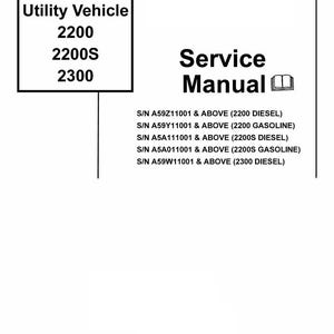 Fits Bobcat - 2200 2200S 2300 Utility Vehicle Service Manual & Parts Manual