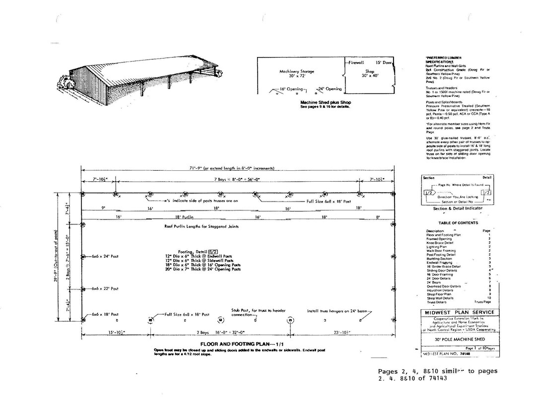 6 Storage Shed Pole Building Plans & Design Etsy