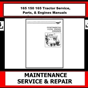 Massey Ferguson - 165 150 165 TRACTOR Service Manual, Parts, Engines Manuals