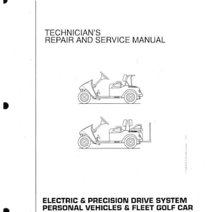 Fits EZGO 2001 - 2003 Electric Golf Cart Technical Workshop Repair Manual Fits TXT PDS Fleet & Freedom 646G