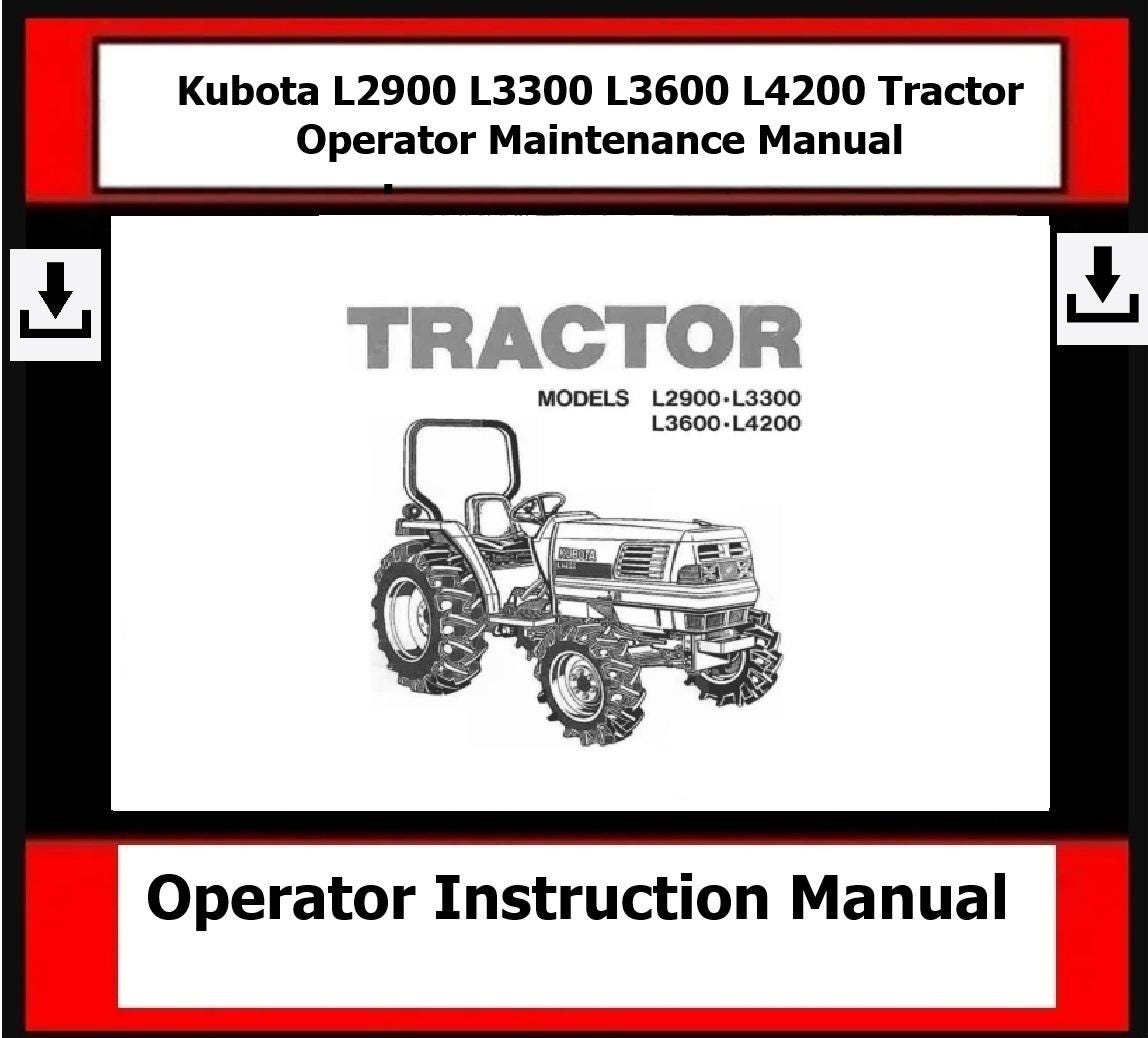 L2900 L3300 L3600 L4200 Tractor Operator Maintenance Manual - Etsy