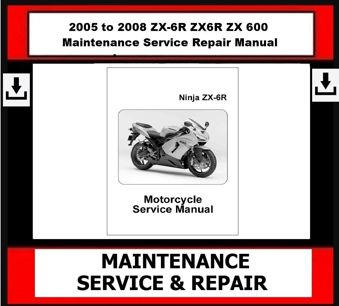 Fits Kawasaki - 2005 to 2008 ZX-6R ZX6R ZX 600 Maintenance Service