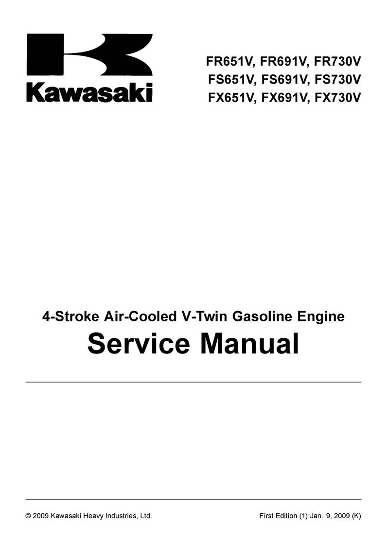 Fits Kawasaki - FR651V FR691V FR730V FS651V FS69 Lawn Mower Service Repair Manual Kawasaki - Etsy