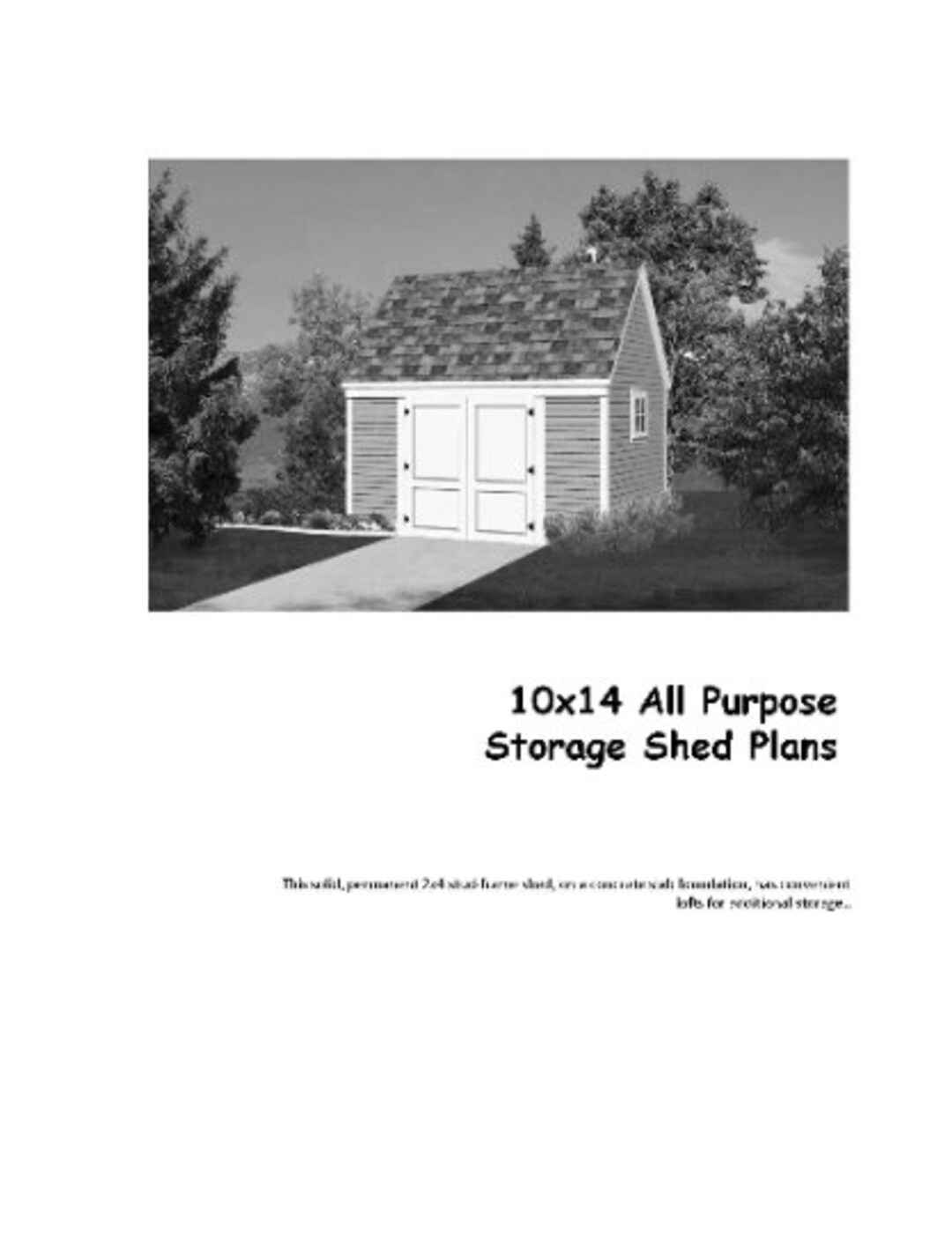 10x14 All Purpose Storage Shed Building Plans Etsy