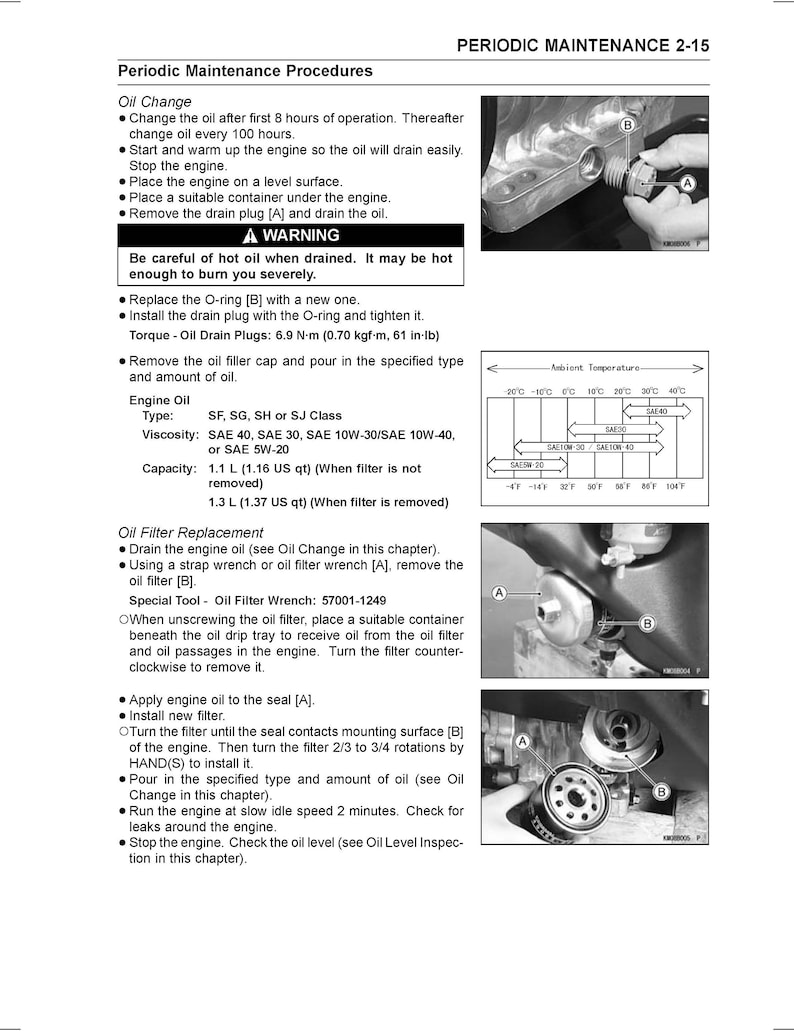 FJ400D Engine Technical Repair Manual Kawasaki Fj400d Etsy