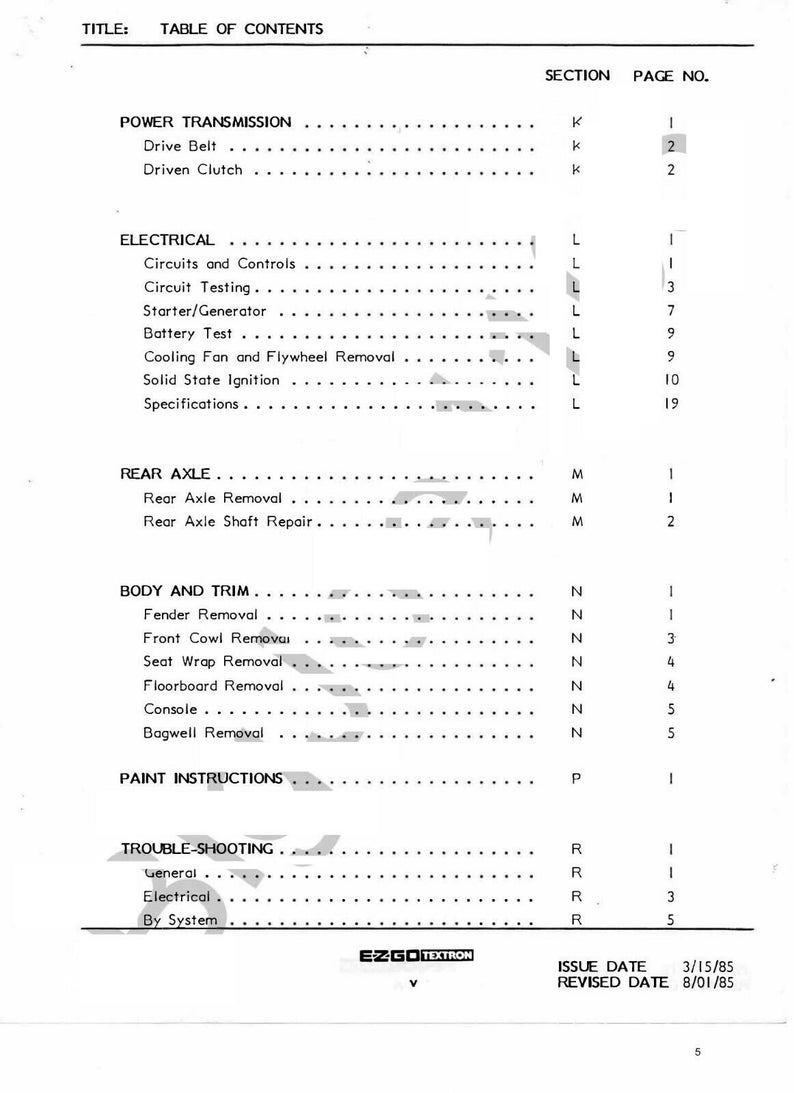 Engine Golf Cart Operator & Service Manual EZ GX440 GX444 Robin Etsy