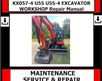 Se adapta a Kubota - KX057-4 U55 U55-4 EXCAVADORA TALLER Manual de reparación