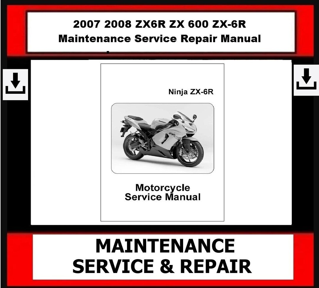 2007 2008 ZX6R ZX 600 ZX-6R Maintenance Service Repair Manual - Etsy