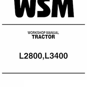 クボタ L2800 および L3400 トラクターのワークショップ マニュアルとオペレーター マニュアルに適合