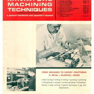 Fits Unimat - 4 SL Lathe, DB200, Miniature Machining Model Railroad Lathe Manual