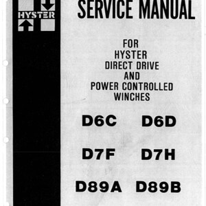 D6C D6D D7F D7H D89A D89B DD & PC Winches Service Repair Manual Fits Hyster