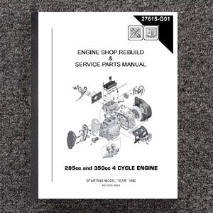 Fits EZGO - 1992 - 2007 Golf Cart 295cc 350cc Cart Engine Repair Workshop Manual
