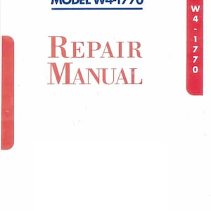 Paper Manual - 1770 Technical Shop Engine Service Repair Manual Model W4-1770