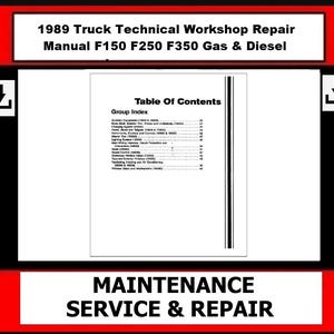 Fits Ford - 1989 Truck 150 250 350 Technical Workshop Repair Manual F150 F250 F350 - Gas & Diesel