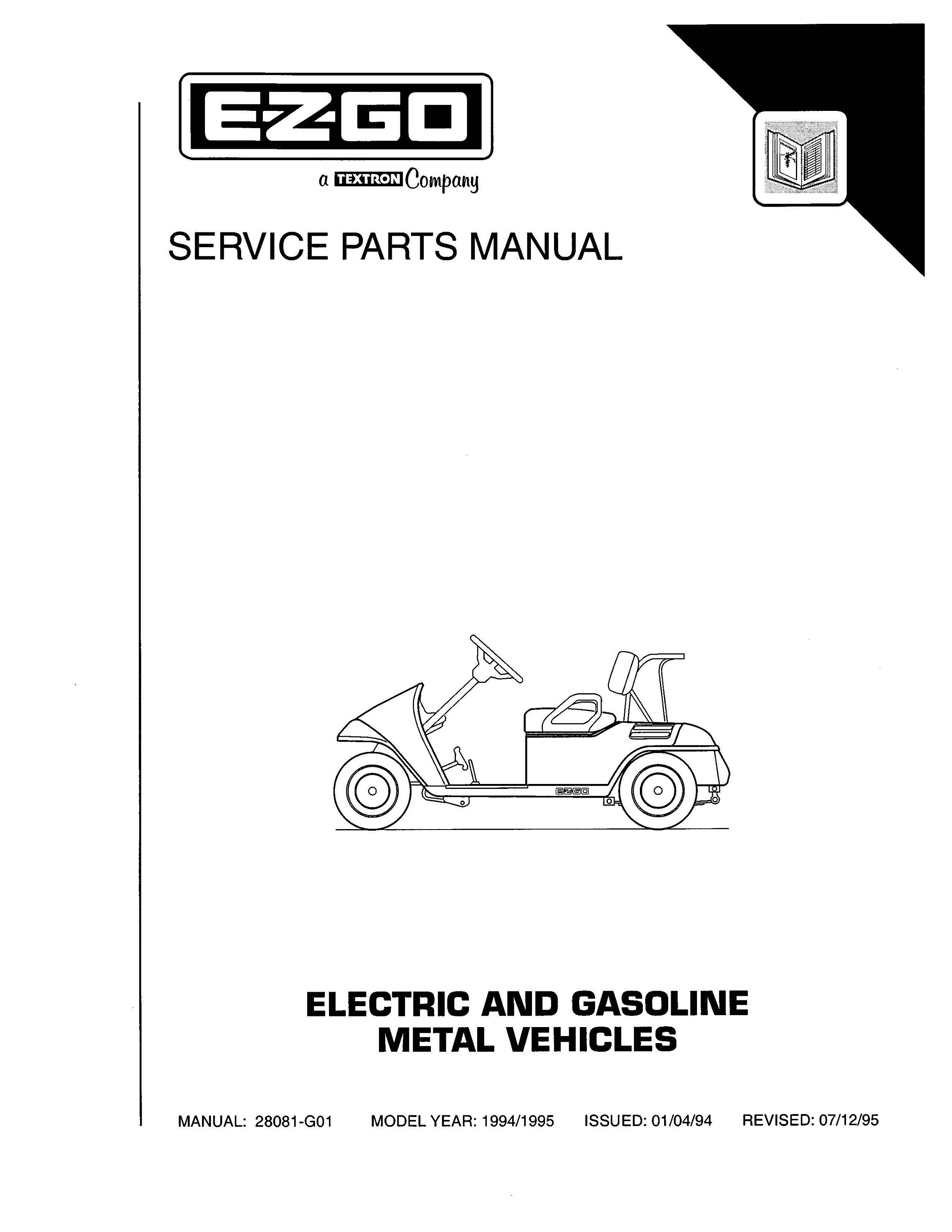 1994 1995 Gas & Electric Golf Cart Illustrated Service Parts Etsy