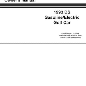 Club Car 1993 ガス&電気ゴルフカートオペレーターメンテナンスマニュアルに適合 DSに適合