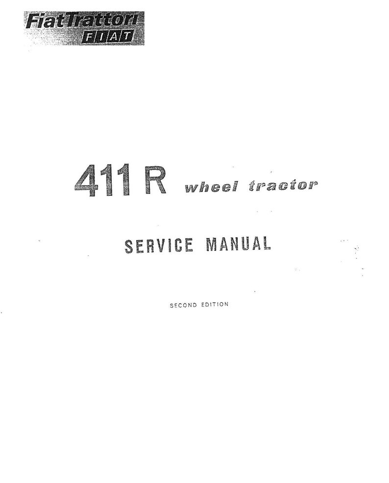 411 Wheel Tractor Service Repair Manual Fits Fiat 411 R image 1