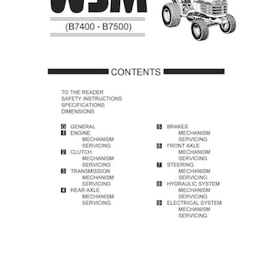 Paper Manual - B7400 B7500 Tractor Workshop Repair Manual  Tractor