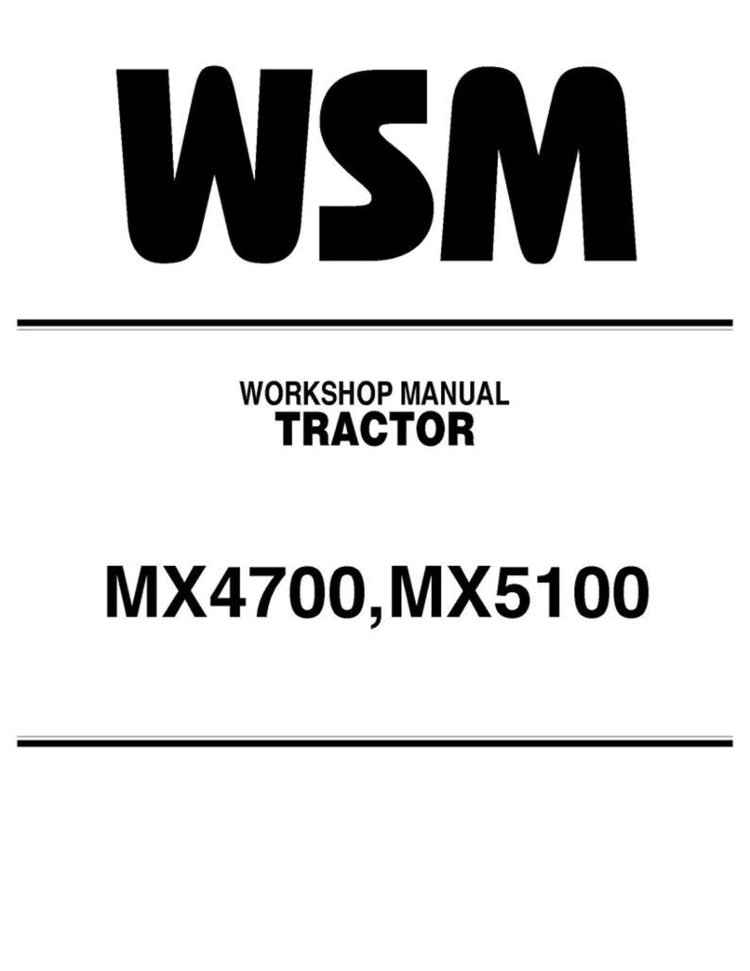 Fits Kubota - MX4700 MX5100 2WD & 4WD DIESEL TRACTOR Workshop