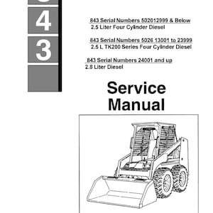 Fits Bobcat - 843 843B Skid Steer Loader Repair Service Manual