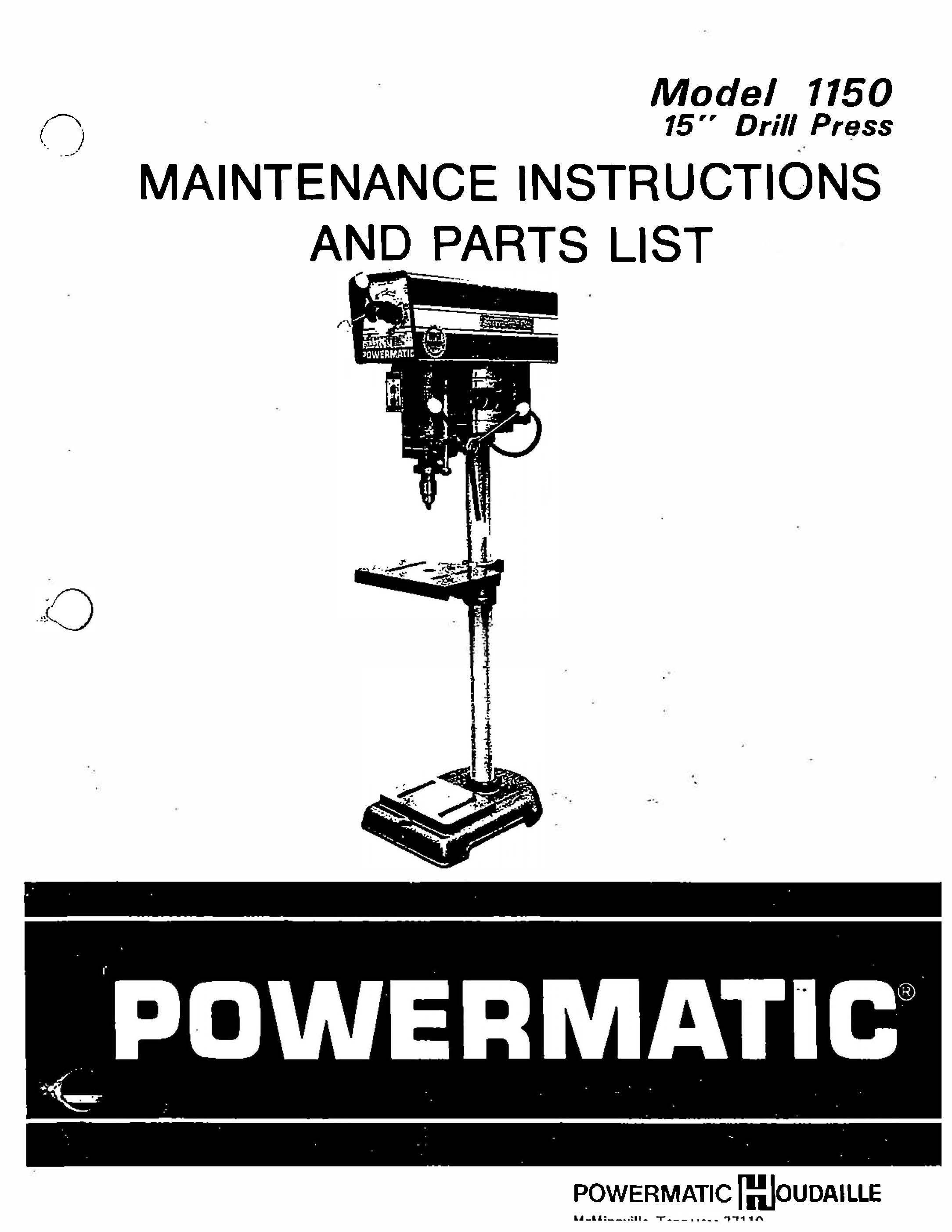 Powermatic Drill Press Parts