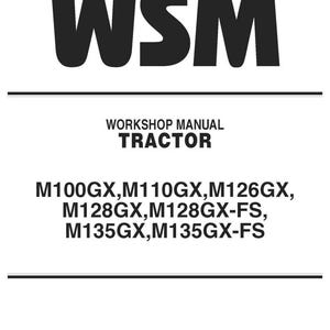 Fits Kubota -x M100 M110 M126 M128 WSM GX FX M135 Workshop Service Manual
