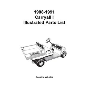 Fits Club Car1988-1991 Golf Cart Illustrated Service Parts List Manual Fits  Carryall I
