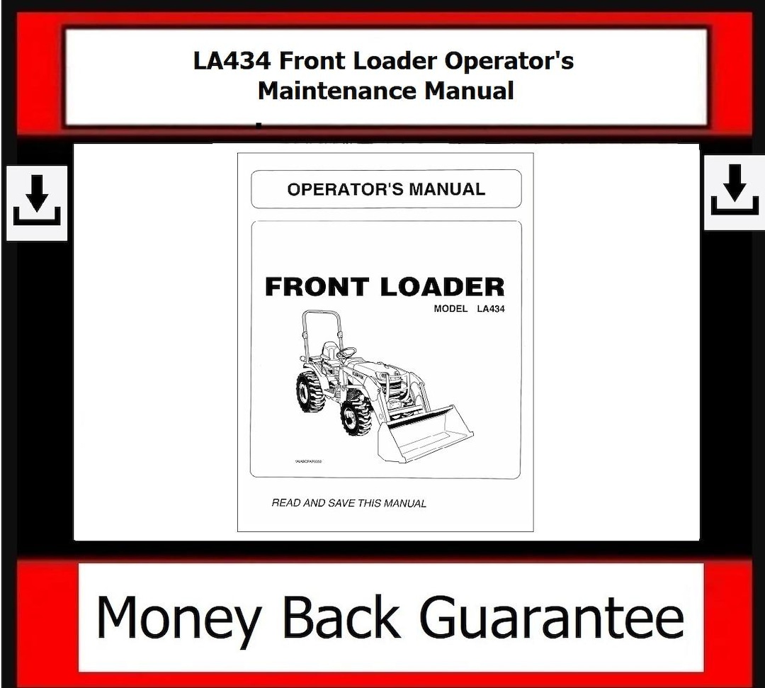 LA434 Front Loader Operator's Maintenance Manual - Etsy