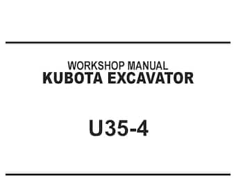 U35-4 EXCAVATOR WORKSHOP Service Repair Manual KUBOTA U35-4