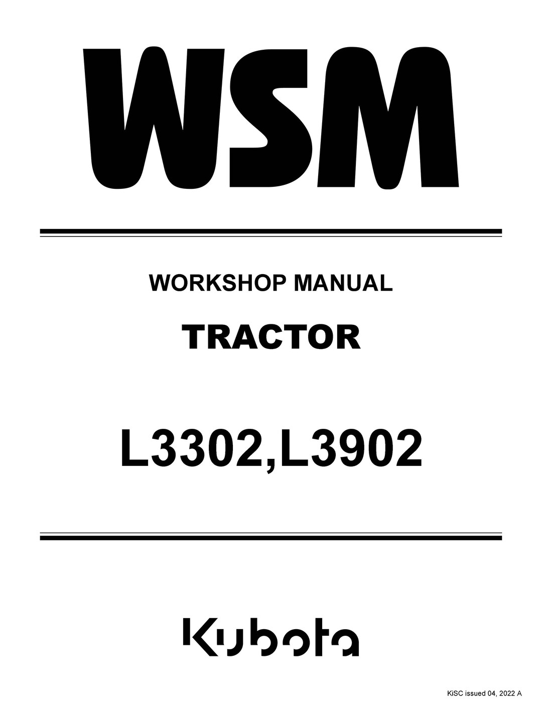 3302 3902 Tractor Technical Workshop Repair Manual KSM L3302 - Etsy