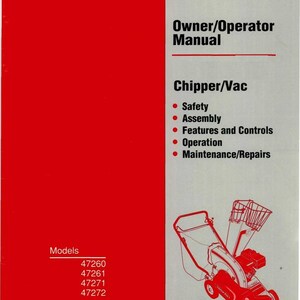 Download Now - Owner Operator Manual 1992  Garden Way  Chipper Vac 47260 47261 47271 47272