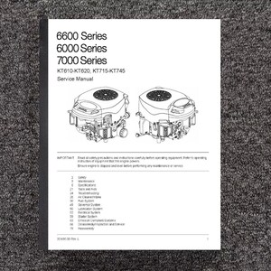 Fits Kohler - KT610 KT620 KT715 KT725 KT735 KT745 Engine Workshop Manual