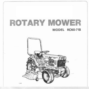 Fits Kubota - RC60-71B Tractor Mower Deck Operator Instruction Parts Manual