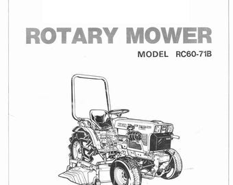 Manual de instrucciones y piezas para el operador de la plataforma de corte del tractor Kubota RC60-71B