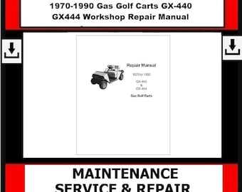 Past op EZGO-gaskarren 1970-1990 GX-440 GX444 werkplaatsreparatiehandleiding