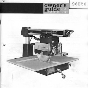 Fits Powr-Kraft - 10&quot; TPC-2610B Radial Arm Saw Owner&#39;s & Parts Manual
