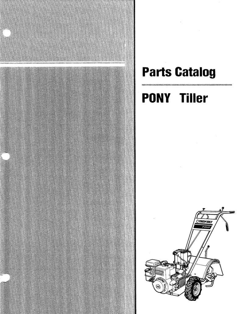 Adatto a Troy-Bilt - Manuale di riparazione dei pezzi di ricambio per motocoltivatori Pony Roto Tiller 1987-1992