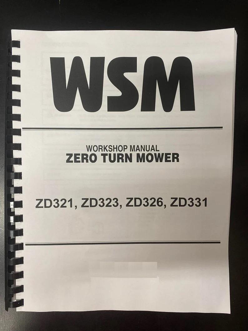 Fits Kubota - Zero Turn Workshop Service Manual Fits  Zd321 Zd323 Zd326 Zd331 - Printed Manual