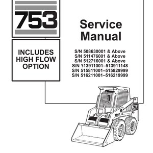Fits Bobcat - 753 Skid Steer Loader Service Repair Manual  6900090 508630001 bob cat