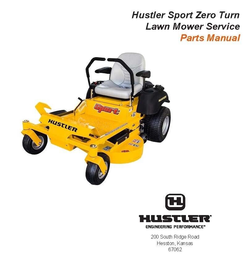 Service Parts Manual Hustler Sport Zero Turn Lawn Mower HS140 Etsy