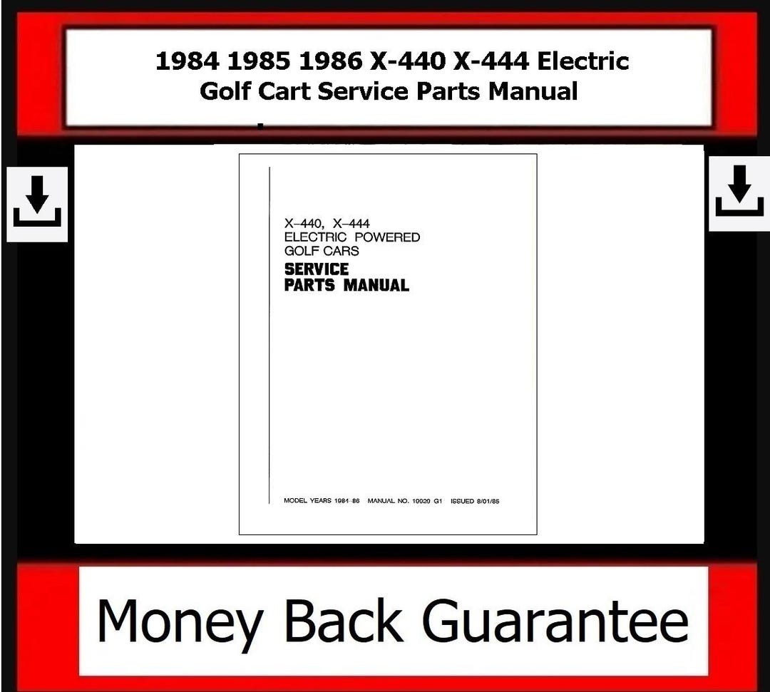 えいちまんオーダー 1984 1985 1986 440 444 Electric Golf Cart Service Parts Manual - Etsy