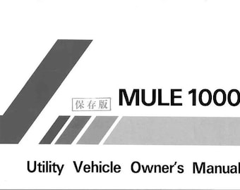 Pour Kawasaki - Manuel d'entretien du propriétaire et du conducteur 1988 Mule 1000 M1000 Kawasaki