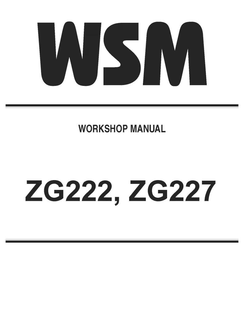 222 227 ZERO TURN Workshop Service Repair Maint Manual ZG222 ZG227 Etsy UK