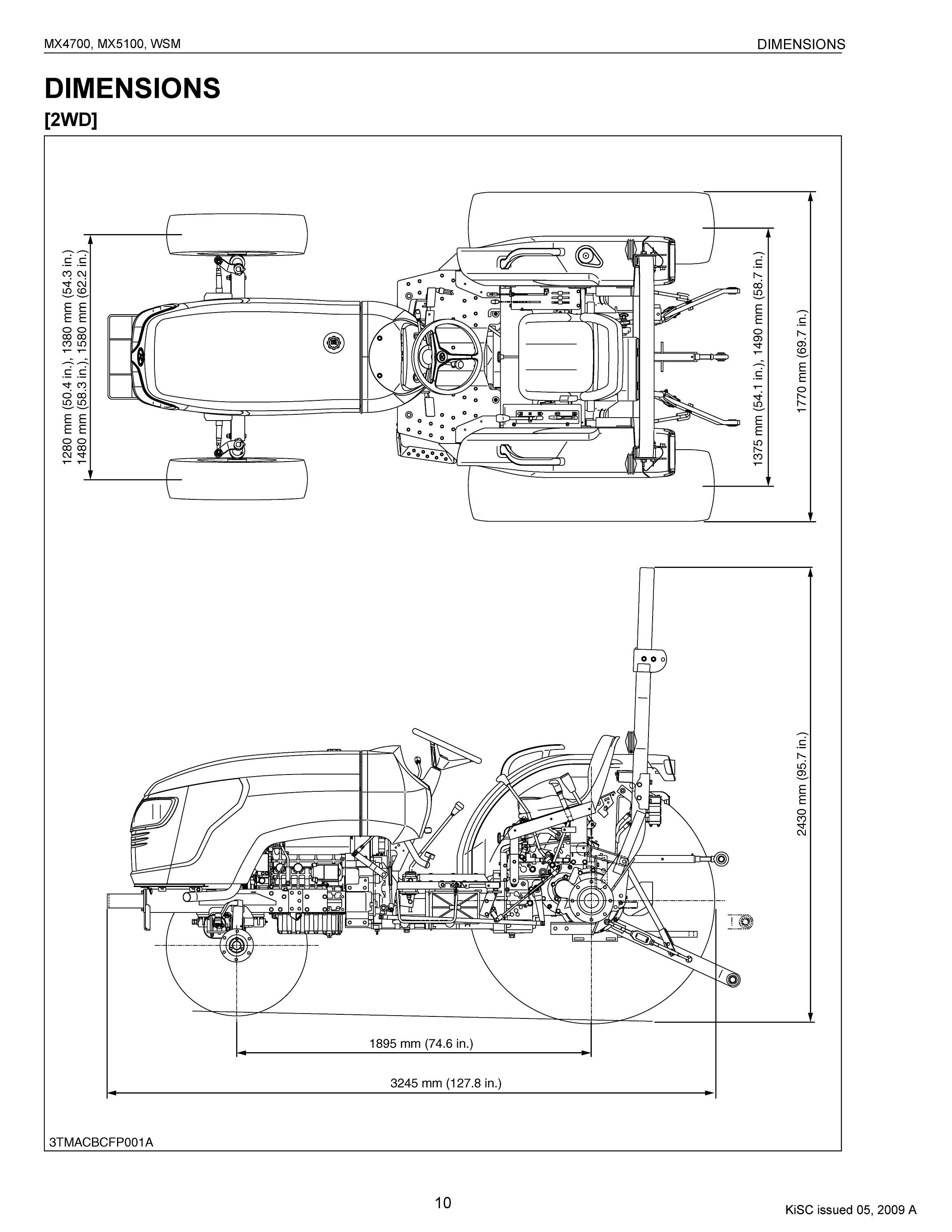 DIESEL TRACTOR Repair Manual Kubota MX4700 MX5100 2WD & 4WD Etsy