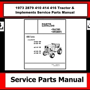 Fits Deutz Allis - 1973 2879 410 414 416 Tractor & Implements Service Parts Manual