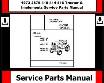 Fits Deutz Allis - 1973 2879 410 414 416 Tractor & Implements Service Parts Manual